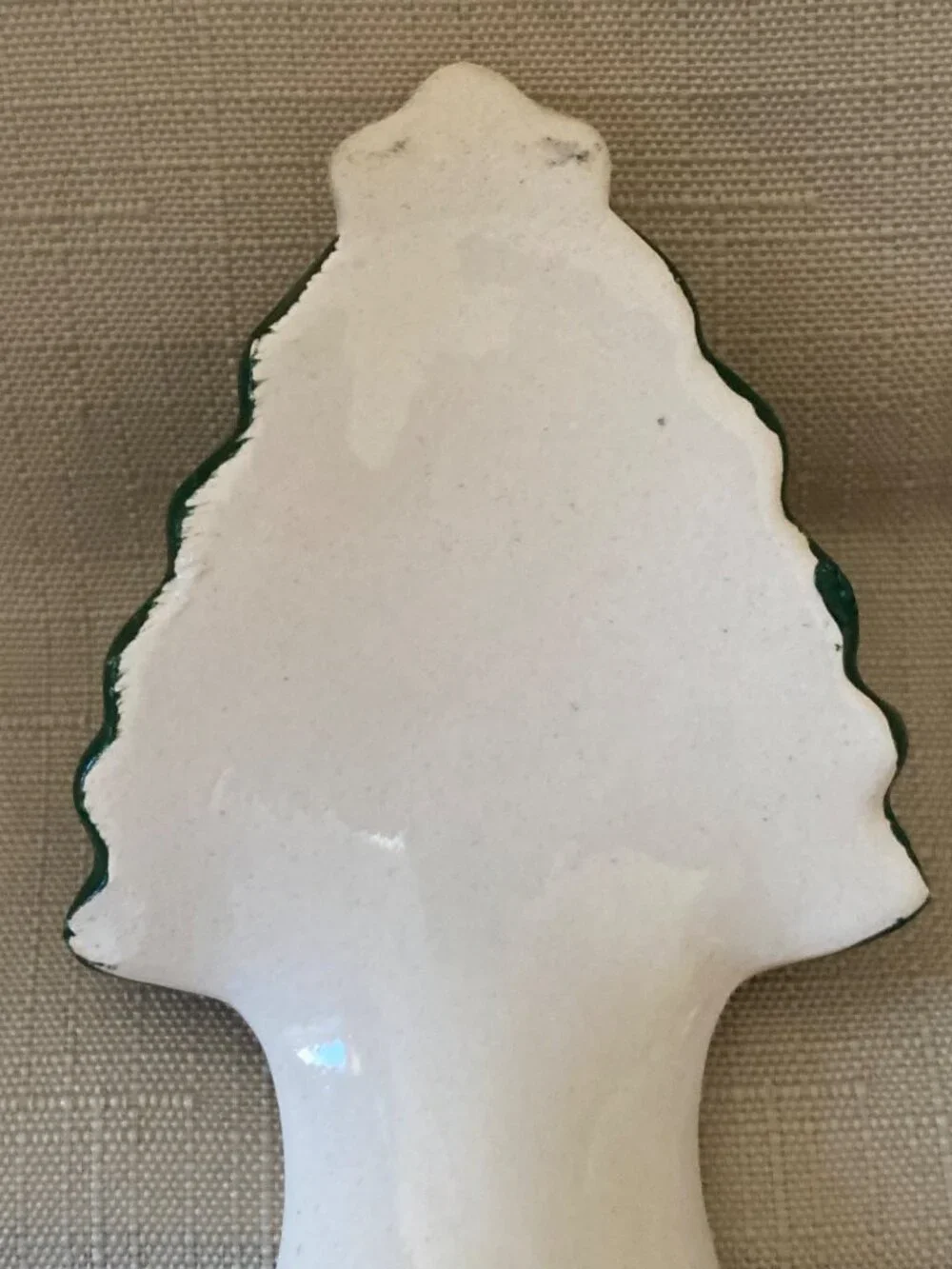 Christmas tree spoon  rest ceramic 8 inches kitchen tool vintage retro
